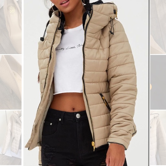 PrettyLittleThing Jackets & Blazers - Cream puffer coat